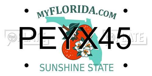 PEYX45 Florida License Plate