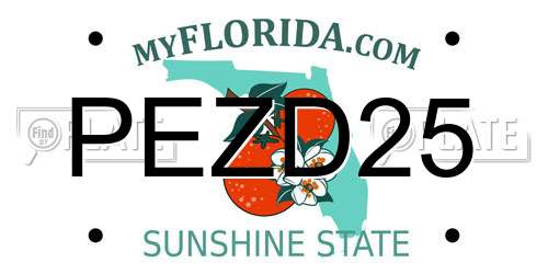 PEZD25 Florida License Plate