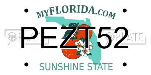 PEZT52 Florida License Plate
