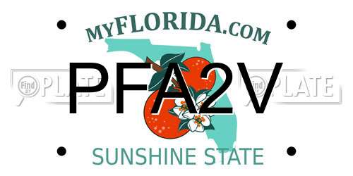 PFA2V Florida License Plate