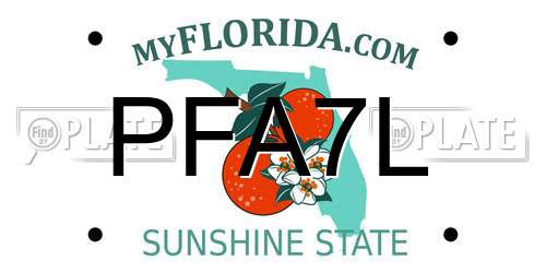 PFA7L Florida License Plate