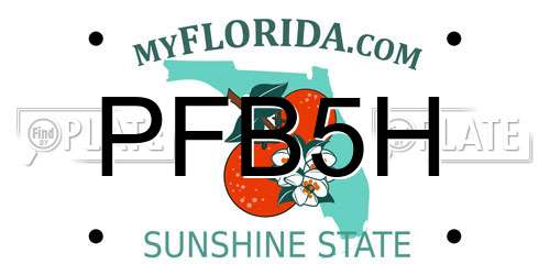 PFB5H Florida License Plate