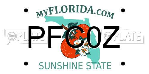 PFC0Z Florida License Plate