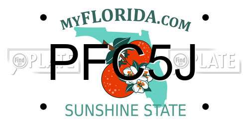 PFC5J Florida License Plate