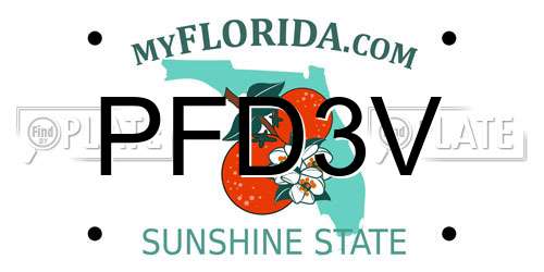 PFD3V Florida License Plate
