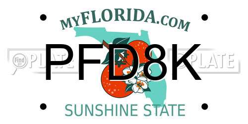 PFD8K Florida License Plate