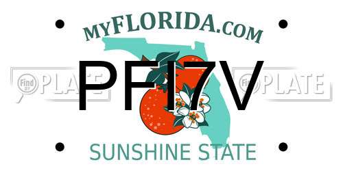 PFI7V Florida License Plate