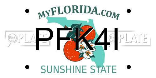 PFK4I Florida License Plate