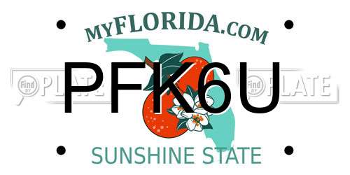 PFK6U Florida License Plate