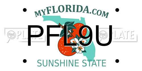 PFL9U Florida License Plate