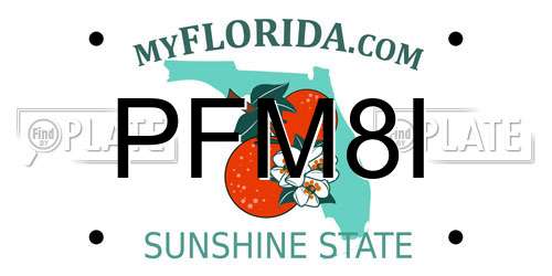 PFM8I Florida License Plate