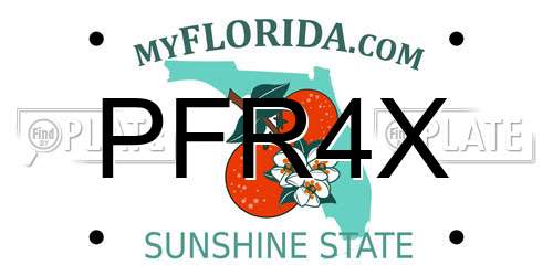 PFR4X Florida License Plate
