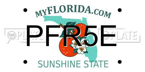 PFR5E Florida License Plate