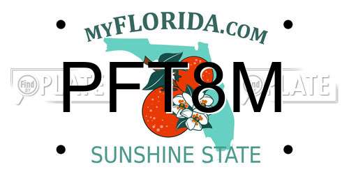 PFT8M Florida License Plate