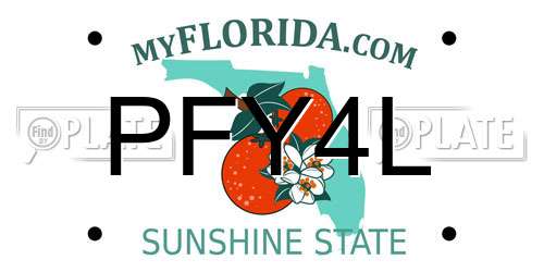 PFY4L Florida License Plate