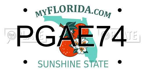 PGAE74 Florida License Plate