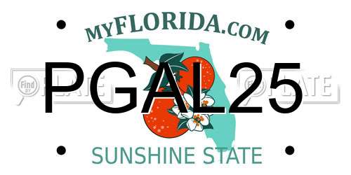 PGAL25 Florida License Plate