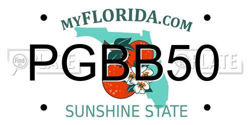 PGBB50 Florida License Plate