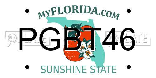PGBT46 Florida License Plate