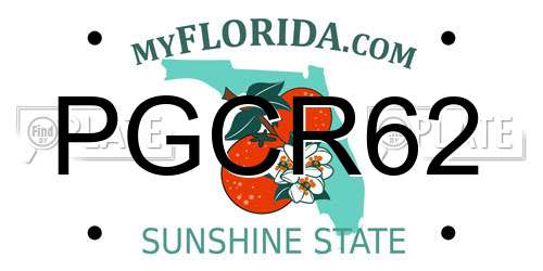 PGCR62 Florida License Plate