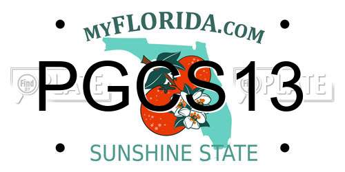 PGCS13 Florida License Plate