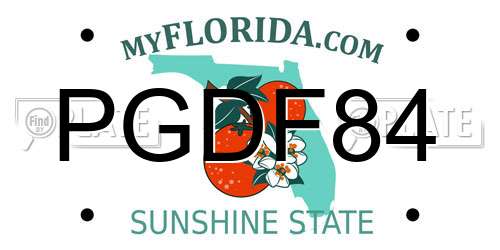 PGDF84 Florida License Plate