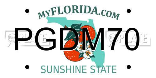 PGDM70 Florida License Plate