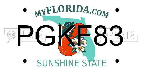 PGKF83 Florida License Plate