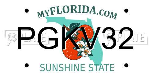 PGKV32 Florida License Plate
