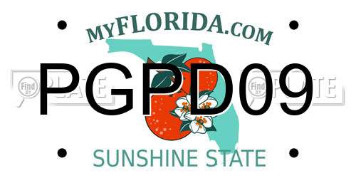 PGPD09 Florida License Plate