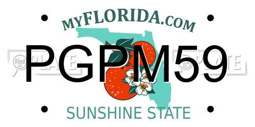 PGPM59 Florida License Plate