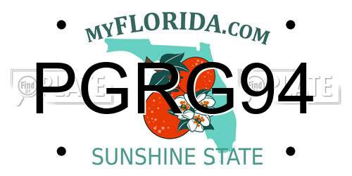 PGRG94 Florida License Plate