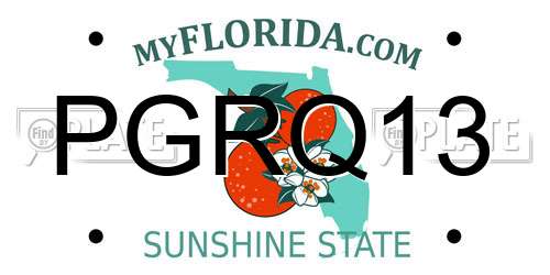PGRQ13 Florida License Plate