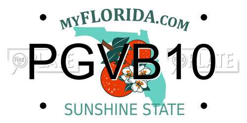 PGVB10 Florida License Plate