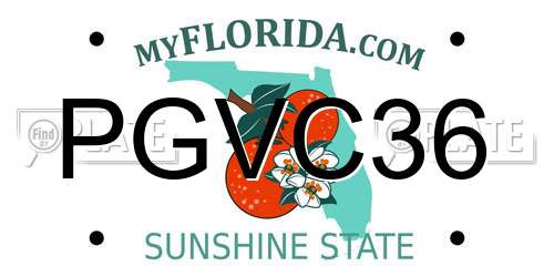 PGVC36 Florida License Plate