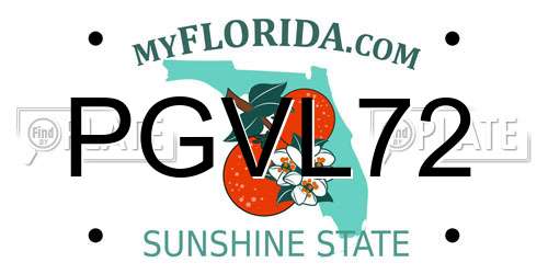 PGVL72 Florida License Plate