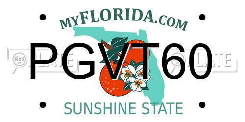 PGVT60 Florida License Plate