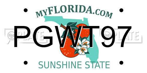 PGWT97 Florida License Plate