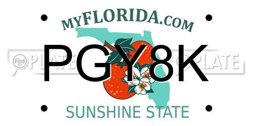 PGY8K Florida License Plate