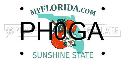 PH0GA Florida License Plate