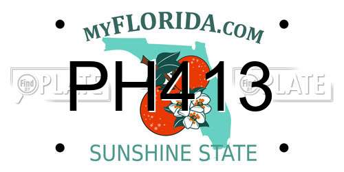 PH413 Florida License Plate
