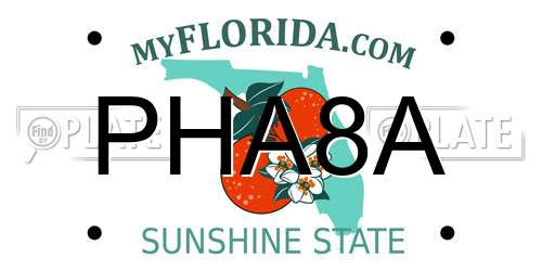 PHA8A Florida License Plate