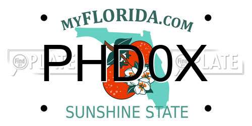 PHD0X Florida License Plate