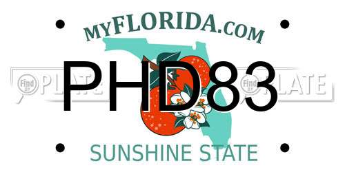 PHD83 Florida License Plate