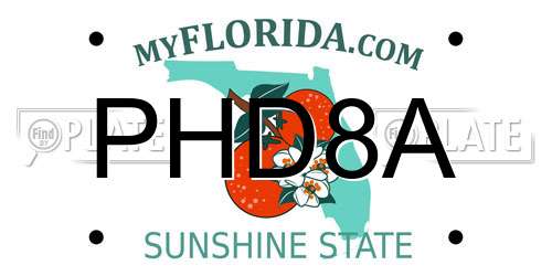 PHD8A Florida License Plate