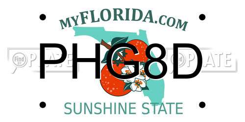 PHG8D Florida License Plate