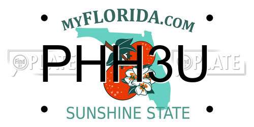 PHH3U Florida License Plate