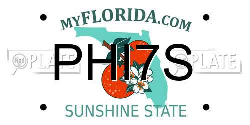 PHI7S Florida License Plate