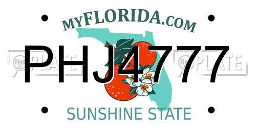 PHJ4777 Florida License Plate
