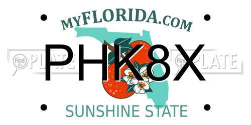 PHK8X Florida License Plate